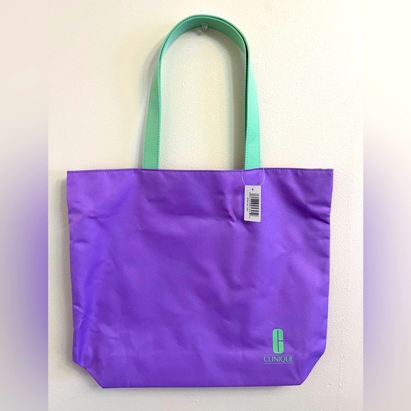 Clinique Vibrant Purple and Green Tote Bag with Minimalist Design - Picture 3 of 7